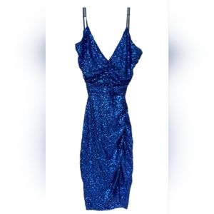 Windsor Cocktail Dress Blue Sequin Sz L